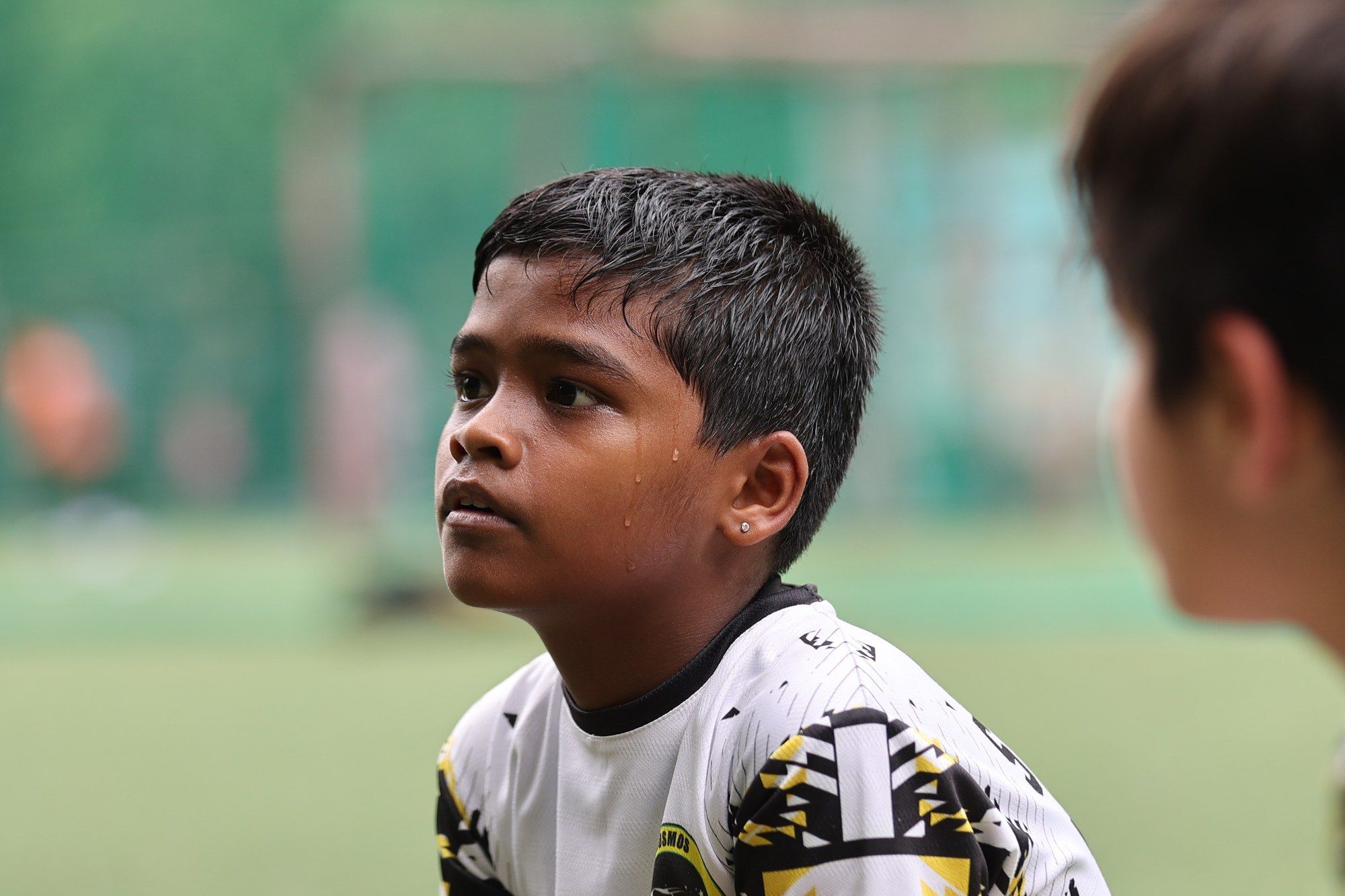 A player looking up the pitch