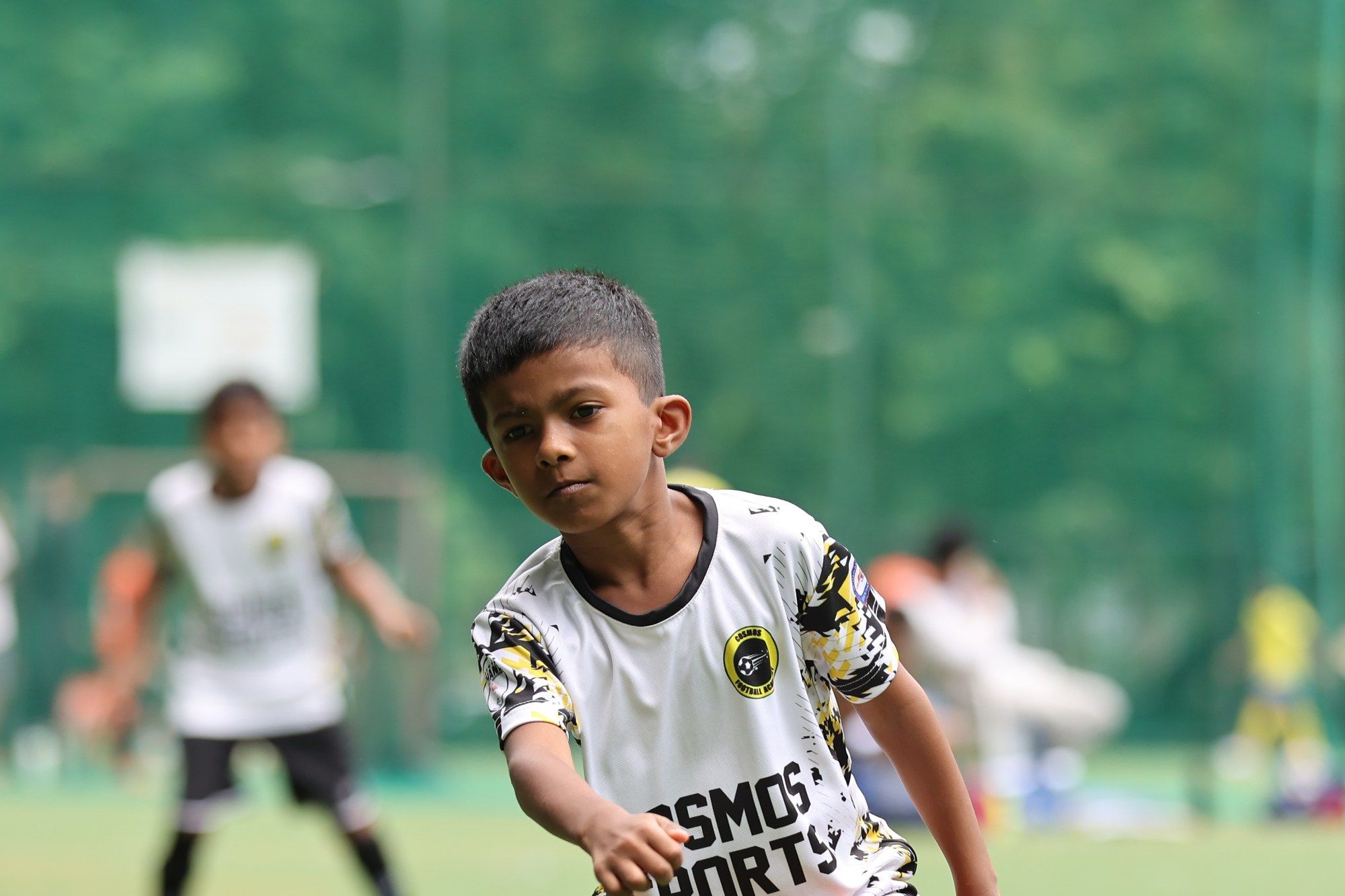 A player turning with the ball