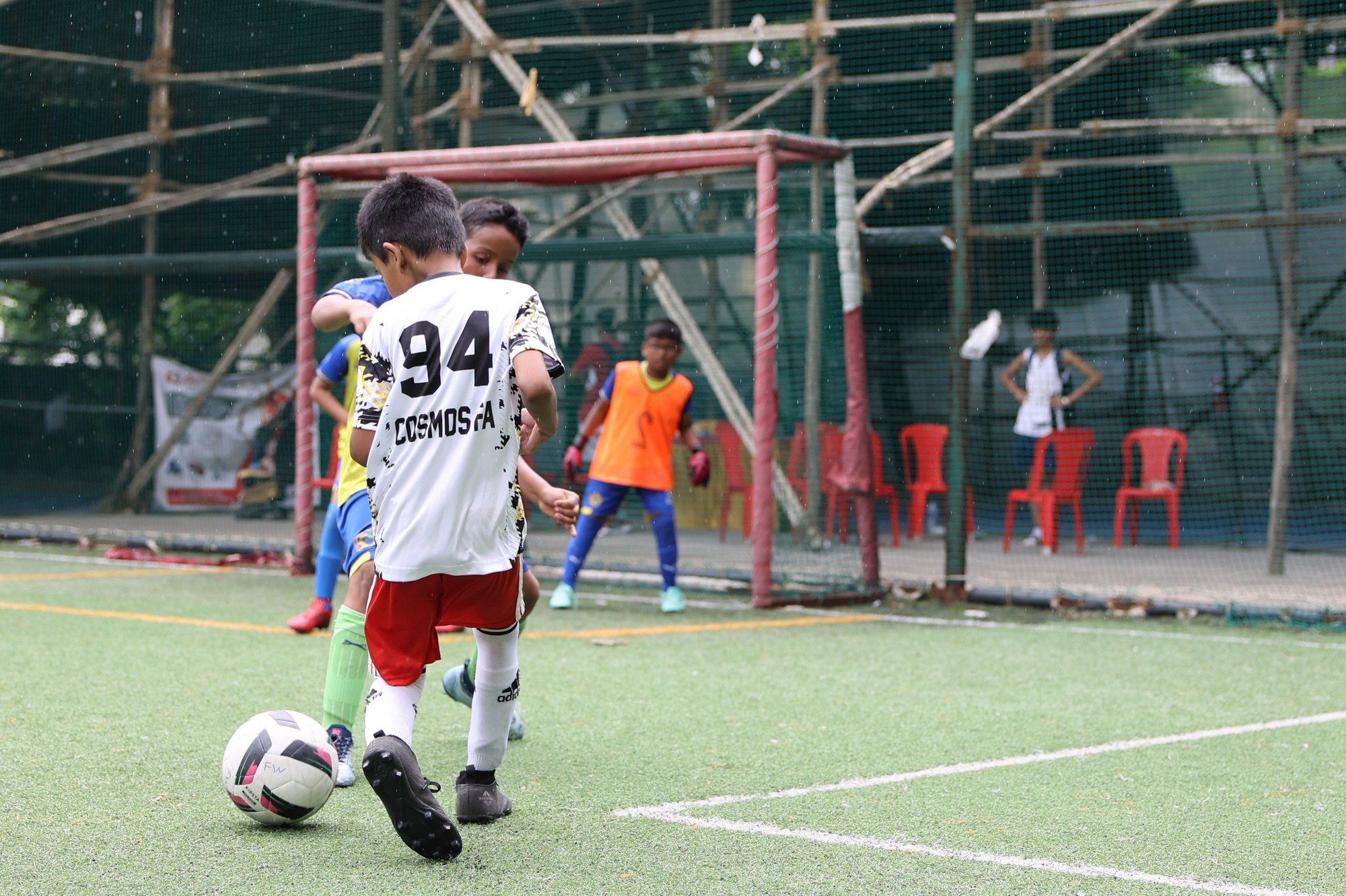 A player in number 94 ready to shoot
