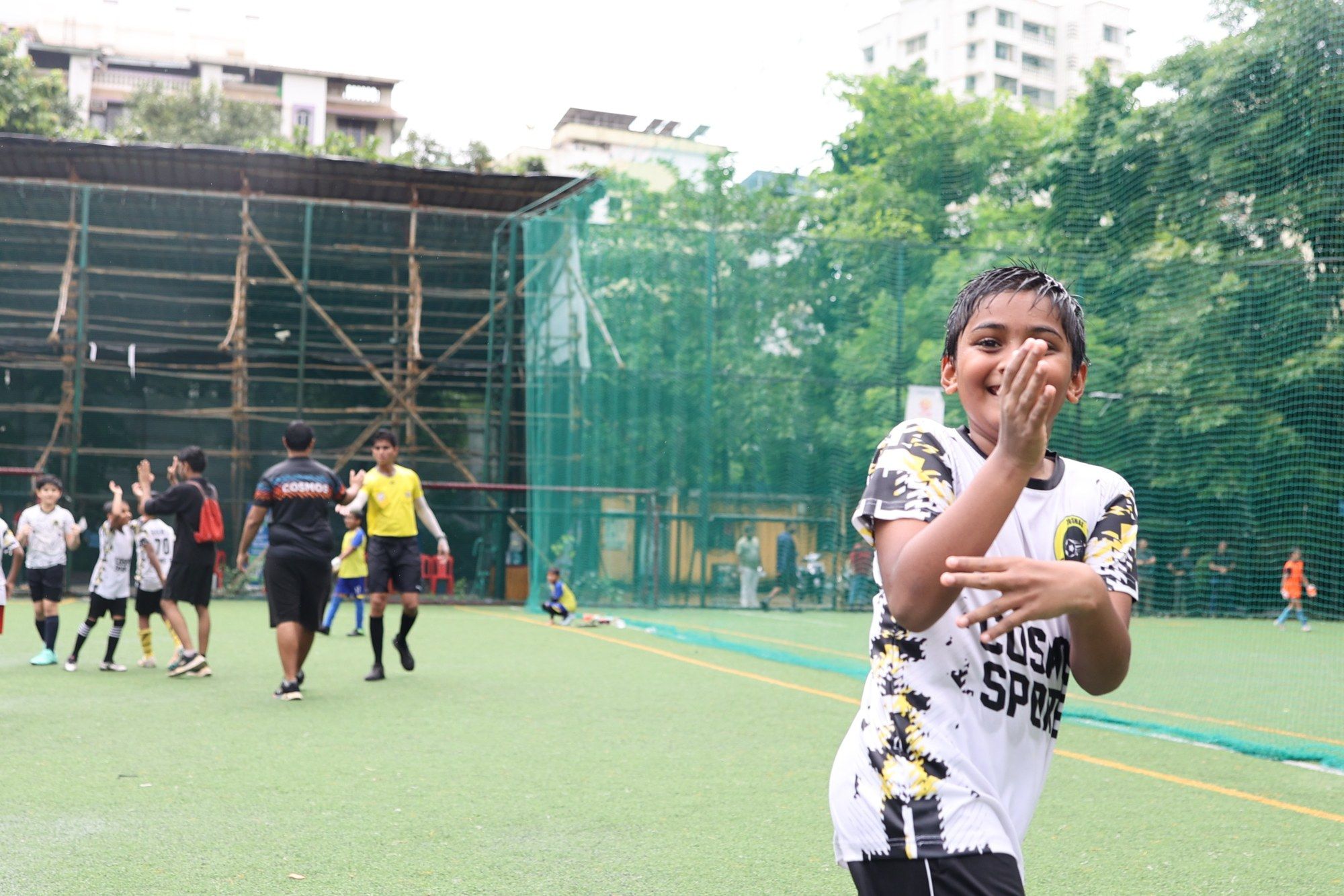 A young Cosmos player celebrating