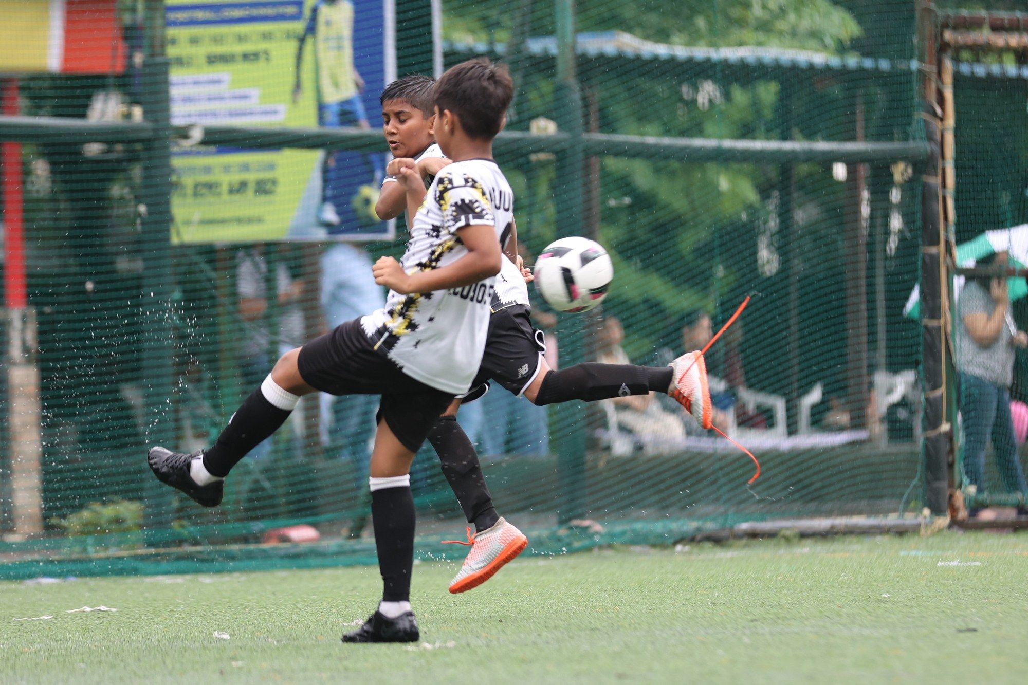 A player in mid kick