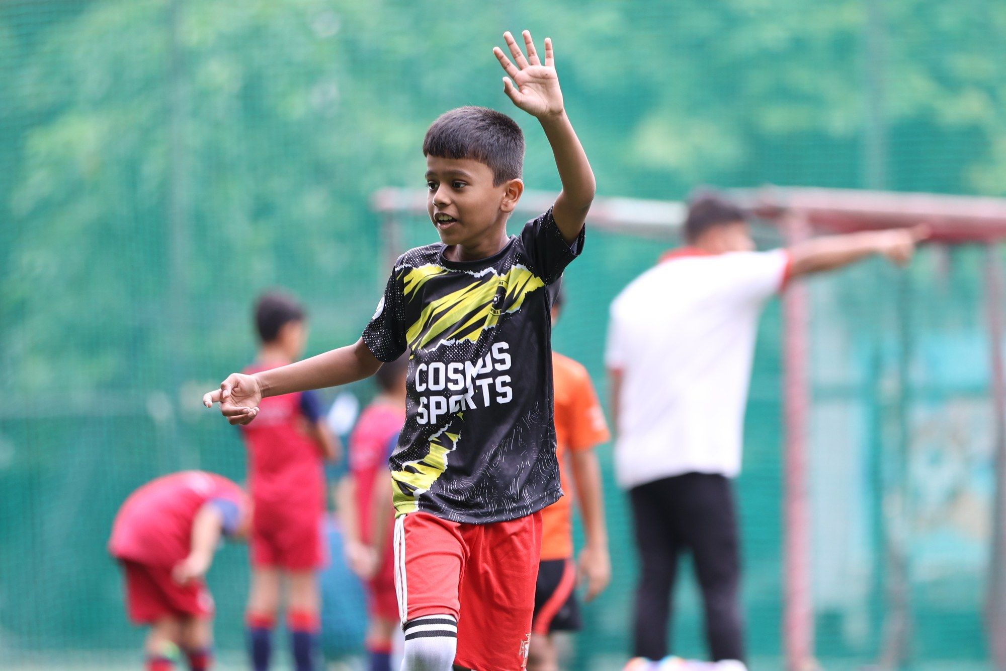 A player calling for a pass