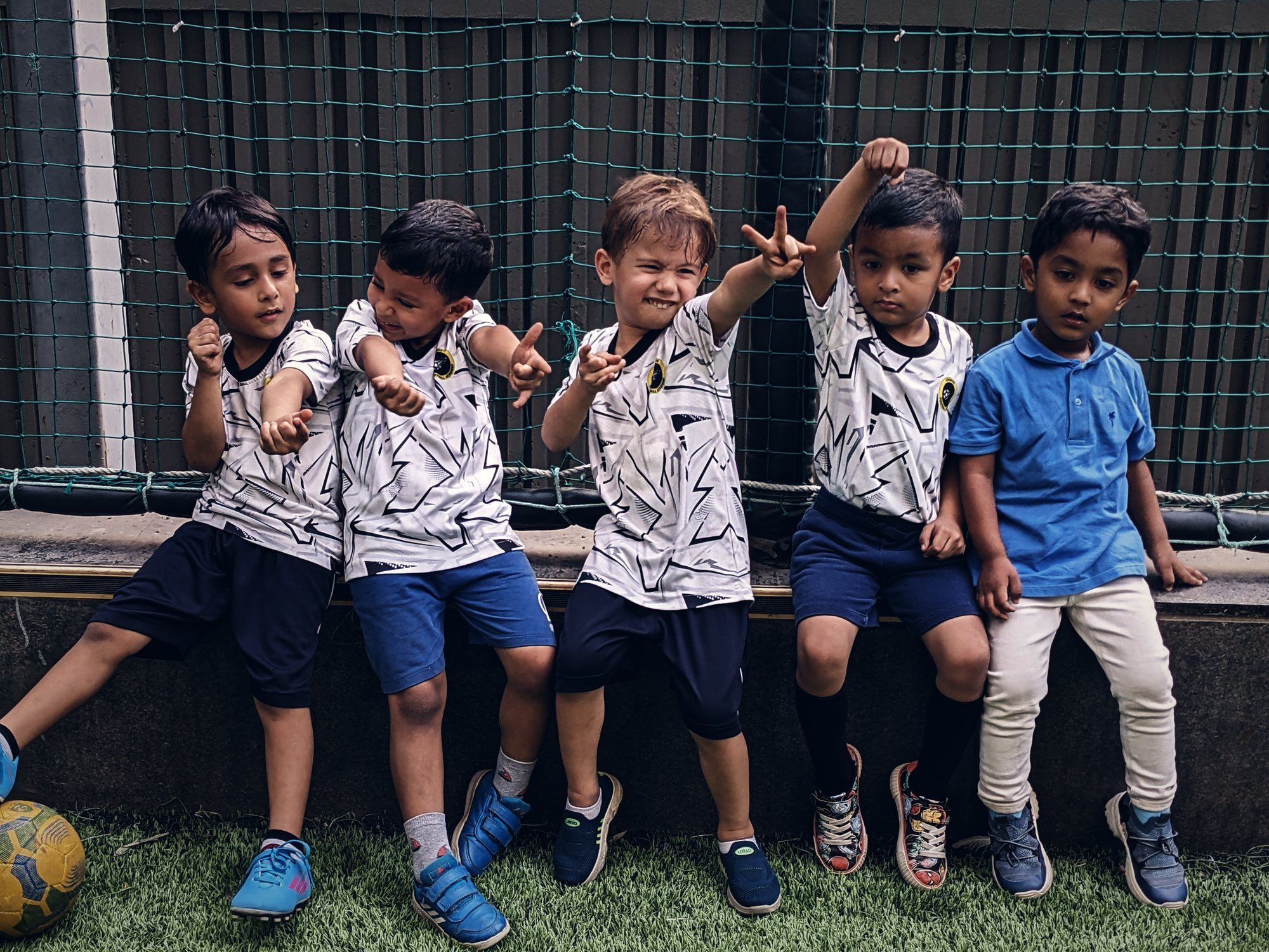 Young players posing at a society session