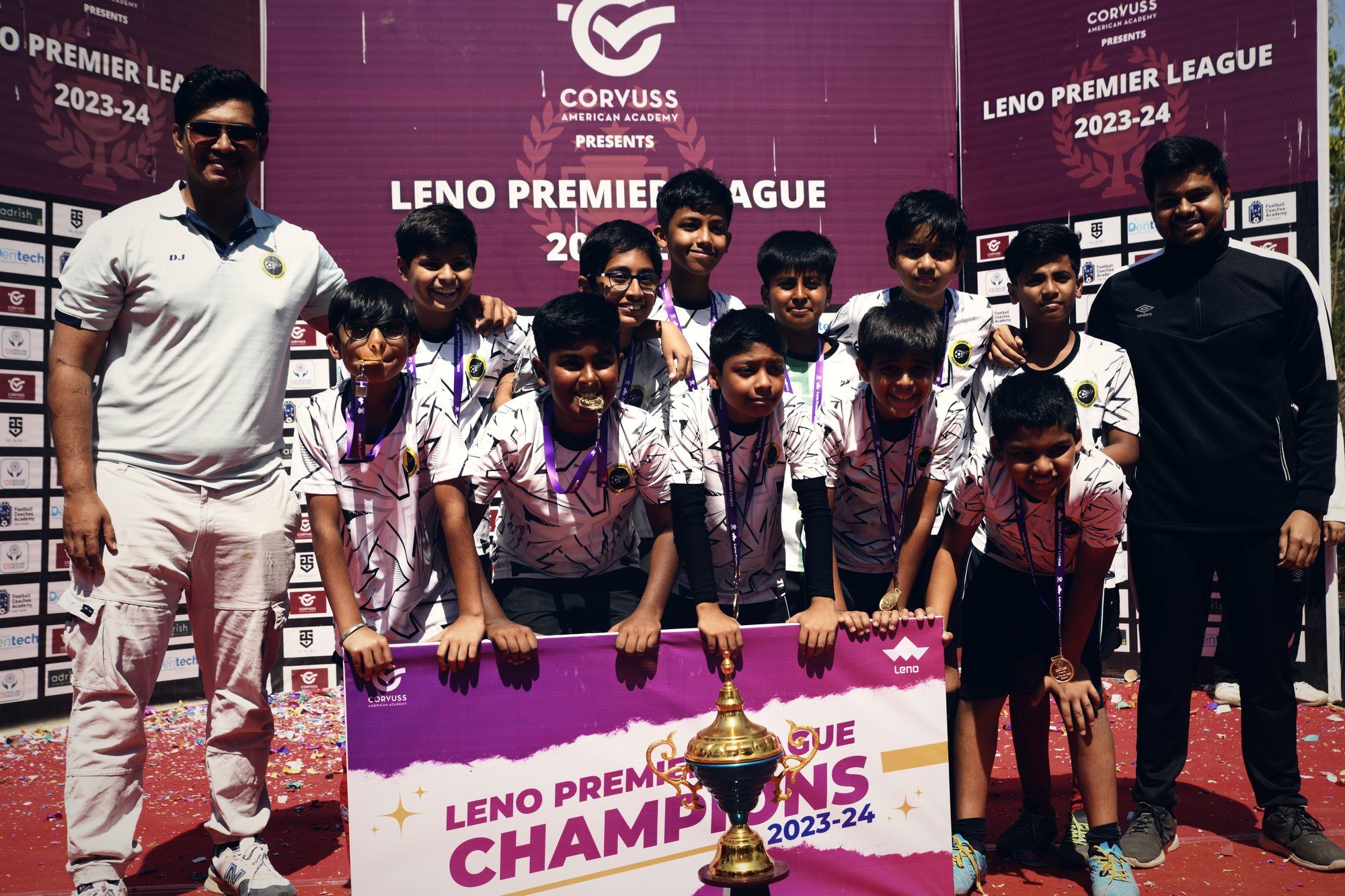 U13 squad celebrating the title